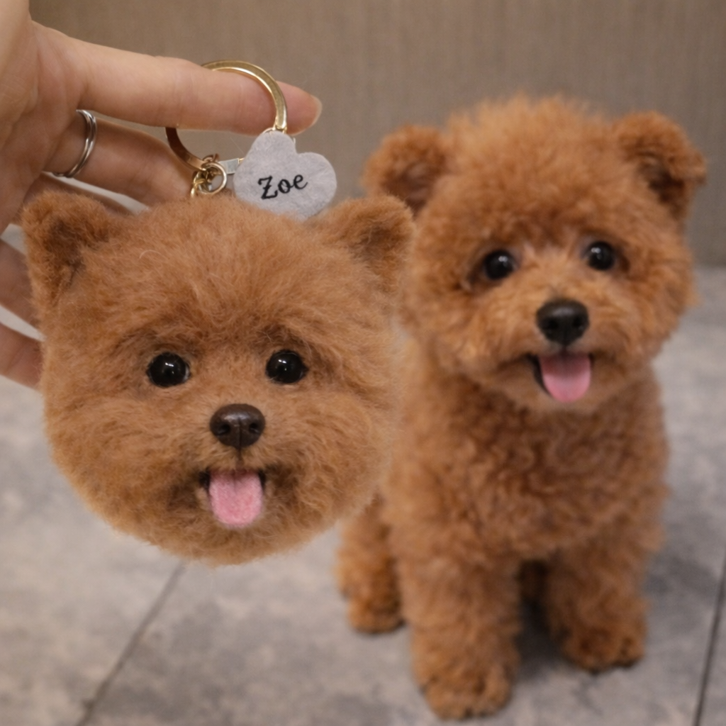 Handmade Pet Portrait Keychain