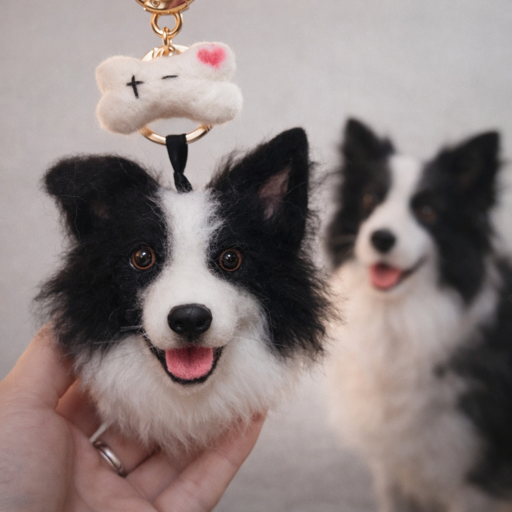 Handmade Pet Portrait Keychain